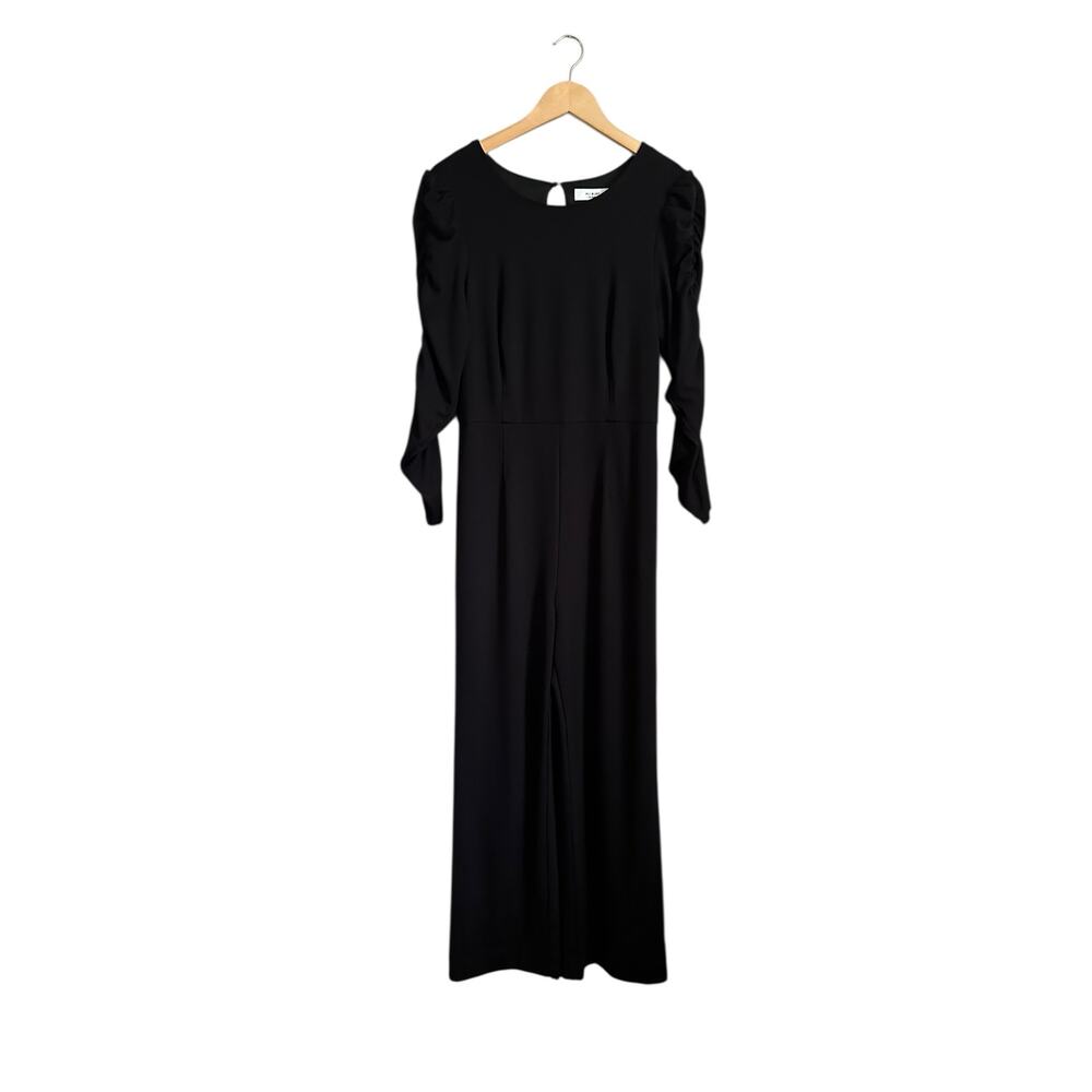 NEW Ali and Jay Black Long Ruched Sleeve Wide Leg Jumpsuit Size Large - Picture 3 of 11